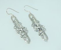 A pair of 925 silver Art Nouveau style e