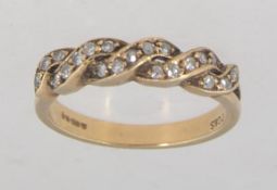 A 9ct gold hallmarked ring with pierced