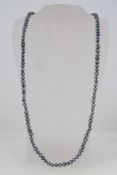 A vintage black baroque pearl necklace w