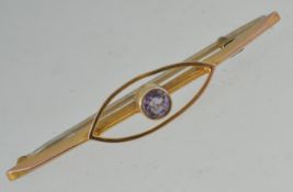 A early 20th century 9ct gold and ameth