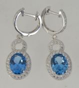 A pair of 925 silver drop earrings with