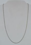 A sterling silver rope chain necklace wi