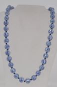 A vintage Chinese porcelain bead necklac