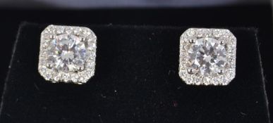A pair of 925 silver stud earrings with