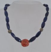 A vintage lapis lazuli necklace interspa