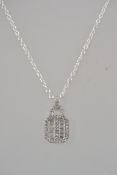 A 925 silver Art Deco style pendant neck