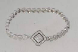 A 925 silver Art Deco style bracelet wit