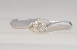 A 9ct gold and diamond ring with single