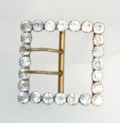 A Victorian square buckle set with paste