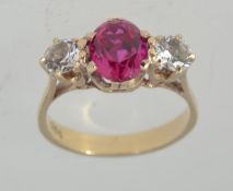 A tested 9ct gold ring marked 9ct with c