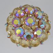 A large vintage yellow metal brooch set