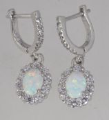 A pair of 925 silver drop earrings with