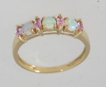 A hallmarked Birmingham 9ct gold ring se