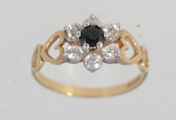 A hallmarked Birmingham 9ct gold with sa