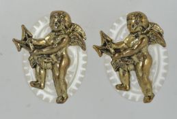 A pair of vintage lucite opaque clip on