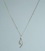 A 925 silver pendant necklace strung wit