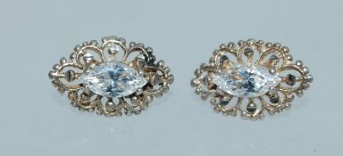 A pair of 925 silver filigree earrings s