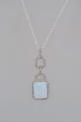 A 925 silver Art Deco style pendant neck