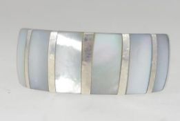 A 925 silver dress band ring set with mo