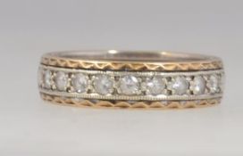A 9ct gold and diamond eternity ring, th