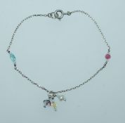 A 925 silver bracelet with crystal and p