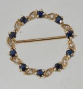 A vintage 9ct gold hallmarked wreath br