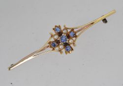 An Edwardian 18ct gold, sapphire and see