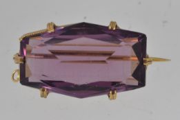 A early 20th century yellow metal brooch