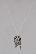 A 925 silver Art Deco pendant necklace w