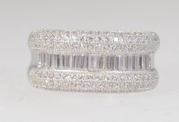 A 925 silver dress ring with channel set