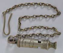 POLICE WHISTLE: An original Victorian / early 20th century Police ' Metropolitan ' uniform whistle,