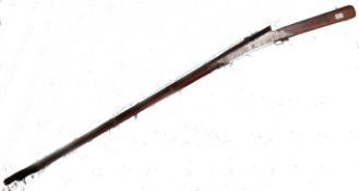 MUSKET: An Indian 19th century Anglo Indian stock stamped musket rifle.