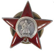 RED STAR: A rare Second World War WWII era Russian Order Of The Red Star.