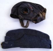 UNIFORM: An original vintage WWII Second World War pilots leather flying helmet,