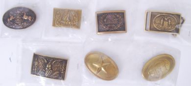 BUCKLES: A collection of 20th century reproduction / replica US Army Civil War uniform belt buckles.