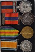 FIRST WORLD WAR MEDAL GROUP: An interesting WWI First World War medal group, to a Pte H Wells,
