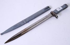BAYONET: An original WWI First World War era German Ersatz bayonet, within the original scabbard.