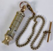 POLICE WHISTLE: An original Victorian / early 20th century Police ' Metropolitan ' uniform whistle,