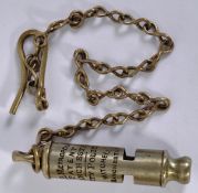 POLICE WHISTLE: An original Victorian / early 20th century Police ' Metropolitan ' uniform whistle,