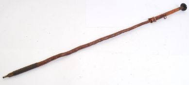 CANE: A very unusual early 20th century walking cane / picker.