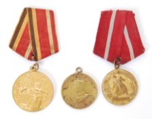 RUSSIAN MEDALS: A collection of 3x Russian award medals - including a Jubilee 30 Years Of Victory