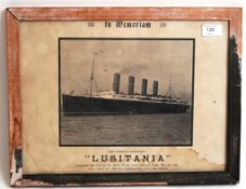 LUSITANIA: An original post-disaster RMS Lusitania agents poster, framed and glazed.