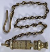 POLICE WHISTLE: An original Victorian / early 20th century Police ' Metropolitan ' uniform whistle,