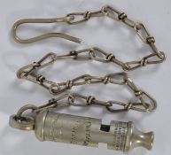 POLICE WHISTLE: An original Victorian / early 20th century Police ' Metropolitan ' uniform whistle,