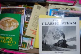RAILWAY: A box of assorted books on Railway / Steam Travel etc.