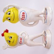 ESSO: A pair of reproduction cast iron hand painted Esso Flame mascots - Herr & Frau Troph.