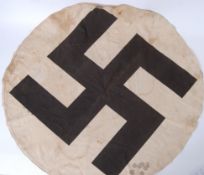NAZI FLAG; An unusual centrepiece panel from a large Nazi WWII era Second World War flag.