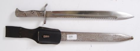 BAYONET: A rare 1898 pattern ' emergency ' (late issue) German Ersatz ' Butcher ' sawback rifle