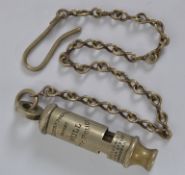 POLICE WHISTLE: An original Victorian / early 20th century Police ' Metropolitan ' uniform whistle,