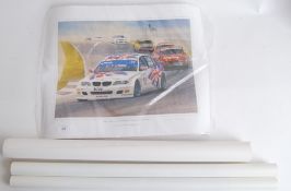 RACING PRINTS: An original Graham Turner and Andy Priaulx signed racing print,